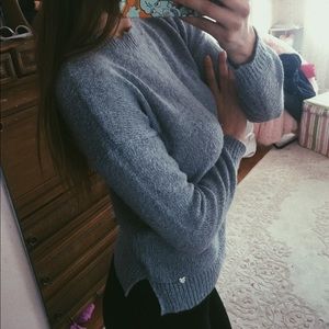 👕 cozy warm sweater blue gray navy silver